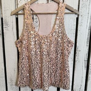 O PatPat Sequin Racer Back Tank Top Womens Size Small Y2K Festive Holiday Flirty